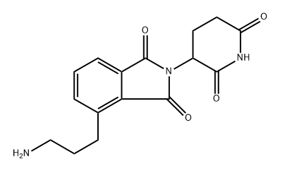 4-(3-aminopropyl)-2-(2,6-dioxopiperidin-3-yl)isoindoline-1,3-dione 化学構造式