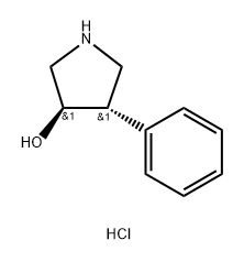 RAC-(3R,4S)-4-苯基吡咯-3-醇盐酸盐,反式 结构式