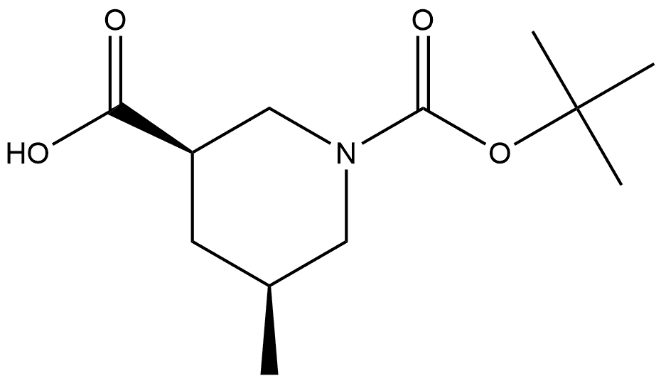rel-1-(1,1-Dimethylethyl) (3R,5S)-5-methyl-1,3-piperidinedicarboxylate Structure