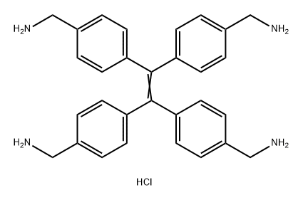 (ethene-1,1,2,2-tetrayltetrakis(benzo-4,1-diyl)) tetramethanamine tetrahydrochloride Structure