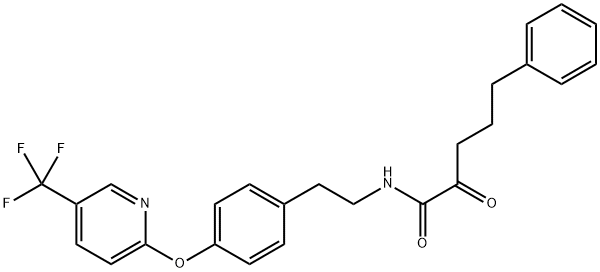 Benzenepentanamide, α-oxo-N-[2-[4-[[5-(trifluoromethyl)-2-pyridinyl]oxy]phenyl]ethyl]- 化学構造式