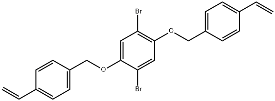 1,4-二溴-2,5-双[(4-乙烯基苯基)甲氧基]苯 结构式