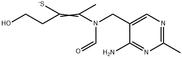 Formamide, N-[(4-amino-2-methyl-5-pyrimidinyl)methyl]-N-(4-hydroxy-2-mercapto-1-methyl-1-buten-1-yl)-, ion(1-) 化学構造式