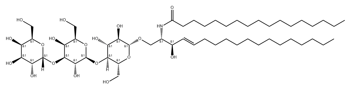 Heptadecanamide, N-[(1S,2R,3E)-1-[[(O-α-D-galactopyranosyl-(1→3)-O-β-D-galactopyranosyl-(1→4)-β-D-glucopyranosyl)oxy]methyl]-2-hydroxy-3-heptadecen-1-yl]- Struktur