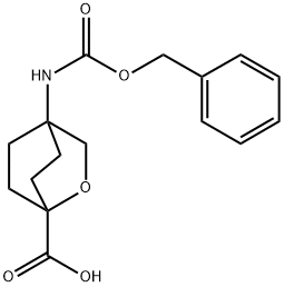 4-Benzyloxycarbonylamino-2-oxa-bicyclo[2.2.2]octane-1-carboxylic acid 结构式