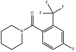 (4-fluoro-2-(trifluoromethyl)phenyl)(piperidin-1-yl)methanone 化学構造式