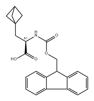 Bicyclo[1.1.1]pentane-1-propanoic acid, α-[[(9H-fluoren-9-ylmethoxy)carbonyl]amino]-, (αR)-,2322853-18-7,结构式