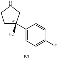3-Pyrrolidinol, 3-(4-fluorophenyl)-, hydrochloride (1:1), (3R)-,2322927-75-1,结构式