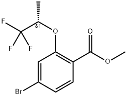 (S)-4-溴-2-((1,1,1-三氟丙烷-2-基)氧基)苯甲酸甲酯 结构式