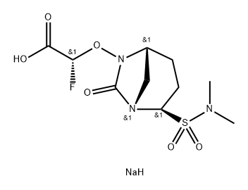 Acetic acid, 2-[[(1 S,2R,5R)-2-[(dimethylamino) sulfonyl]-7-oxo-1 ,6-diazabicyclo[3.2.1 ]oct-6-yl] oxy]-2-fluoro-, sodium salt (1 : 1 ), (2R)-|ACETIC ACID, 2-[[(1 S,2R,5R)-2-[(DIMETHYLAMINO) SULFONYL]-7-OXO-1 ,6-DIAZABICYCLO[3.2.1 ]OCT-6-YL] O