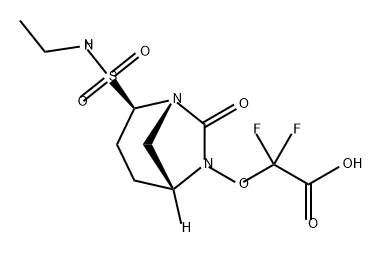 Acetic acid, 2-[[(1 S,2R,5R)-2-[(ethylamino) sulfonyl]-7-oxo-1 ,6-diazabicyclo[3.2.1 ]oct-6-yl] oxy]-2,2-difluoro- Structure