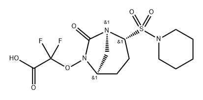 2,2-DIFLUORO-2-(((1S,2R,5R)-7-OXO-2-(PIPERIDIN-1-YLSULFONYL)-1,6-DIAZABICYCLO[3.2.1]OCTAN-6-YL)OXY)A,2326467-50-7,结构式