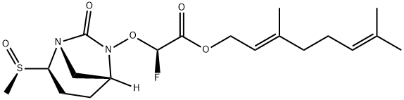 (2E)-3,7-DIMETHYL-2,6-OCTADIEN-1-YL (2R)-2- FLUORO-2-[[(1S,2R,5R)-2-[(R)-METHYLSULFINYL]-7- OXO-1,6-,2326469-04-7,结构式