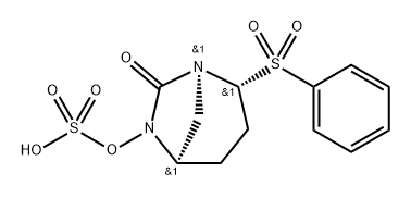 Sulfuric acid, mono[(1S,2R,5R)-7-oxo-2- (phenylsulfonyl)-1,6-diazabicyclo[3.2.1]oct-6- yl] ester Struktur