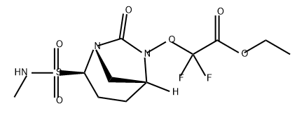 Acetic acid, 2,2-difluoro-2-[[(1 S,2R,5R)-2- [(methylamino)sulfonyl]-7-oxo-1 ,6-diazab icyclo[3.2.1 ]oct-6-yl]oxy]-, ethyl ester Structure