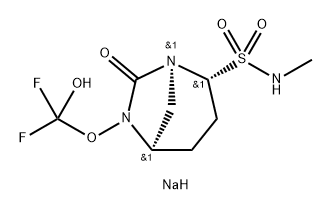 1,6-Diazabicyclo[3.2.1]octane-2-sulfonamide, 6-(difluorohydroxymethoxy)-N-methyl-7-oxo-, sodium salt (1:1), (1S,2R,5R)- Structure