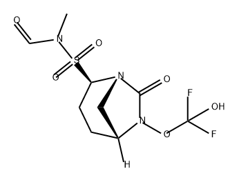 1 ,6-Diazabicyclo[3.2.1 ]octane-2-sulfonamide, 6-(difluorohydroxymethoxy)-N-formyl-Nmethyl-7-oxo-, (1 S,2R,5R)- Structure