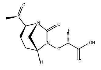 (R)-2-FLUORO-2-(((1S,2R,5R)-2-((S)-METHYLSULFINYL)-7-OXO-1,6-DIAZABICYCLO[3.2.1]OCTAN-6-YL)OXY)ACETI 结构式