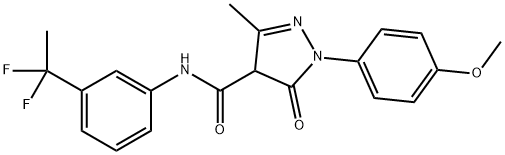 N-(3-(1,1-difluoroethyl)phenyl)-1-(4-methoxyphenyl)-3-methyl-5-oxo-4,5-dihydro-1H-pyrazole-4-carboxamide,2332820-10-5,结构式
