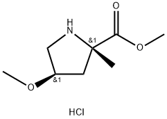 L-Proline, 4-methoxy-2-methyl-, methyl ester, hydrochloride (1:1), (4R)- Struktur