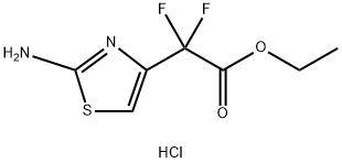 4-Thiazoleacetic acid, 2-amino-α,α-difluoro-, ethyl ester, hydrochloride (1:1) 化学構造式