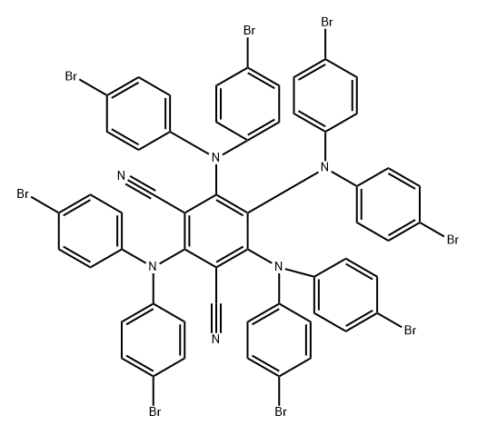 2,4,5,6-tetrakis(bis(4-bromophenyl)amino)isophthalonitrile Structure