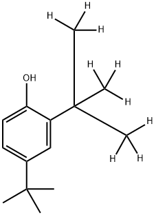 4-(tert-butyl)-2-(2-(methyl-d3)propan-2-yl-1,1,1,3,3,3-d6)phenol Struktur