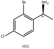 (1S)-1-(2-bromo-4-chlorophenyl)ethan-1-amine hydrochloride Struktur