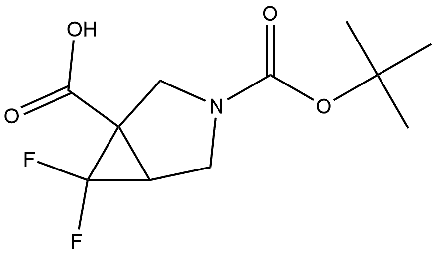 3-(1,1-Dimethylethyl) 6,6-difluoro-3-azabicyclo[3.1.0]hexane-1,3-dicarboxylate Struktur