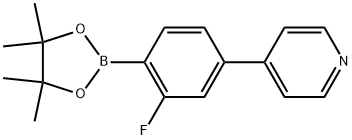 4-[3-Fluoro-4-(4,4,5,5-tetramethyl-1,3,2-dioxaborolan-2-yl)phenyl]pyridine 化学構造式