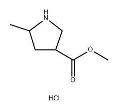 3-Pyrrolidinecarboxylic acid, 5-methyl-, methyl ester, hydrochloride (1:1) Structure