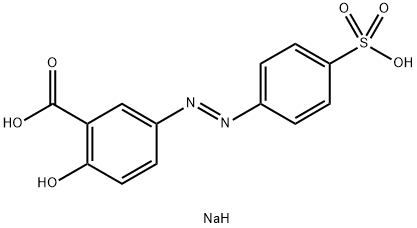 Benzoic acid, 2-hydroxy-5-[2-(4-sulfophenyl)diazenyl]-, sodium salt (1:1) 化学構造式