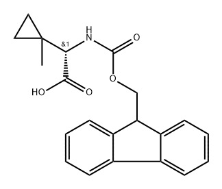 Cyclopropaneacetic acid, α-[[(9H-fluoren-9-ylmethoxy)carbonyl]amino]-1-methyl-, (αS)- Structure