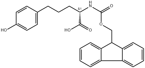 Benzenepentanoic acid, α-[[(9H-fluoren-9-ylmethoxy)carbonyl]amino]-4-hydroxy-, (αS)- 结构式