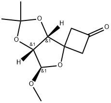 (3′aS,6′R,6′aR)-Dihydro-6′-methoxy-2′,2′-dimethylspiro[cyclobutane-1,4′(3′aH)-furo[3,4-d][1,3]dioxol]-3-one Structure