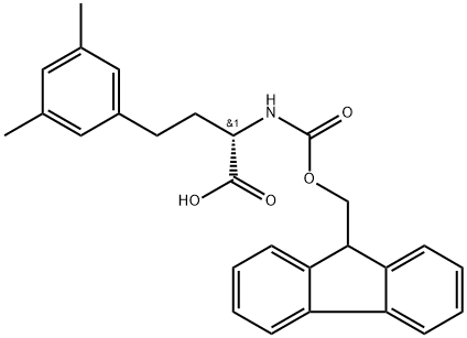 Benzenebutanoic acid, α-[[(9H-fluoren-9-ylmethoxy)carbonyl]amino]-3,5-dimethyl-, (αS)-,2349608-06-4,结构式