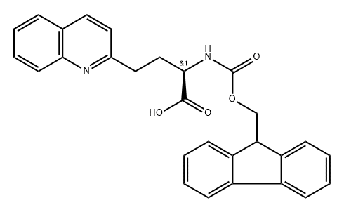 (2R)-2-({[(9H-fluoren-9-yl)methoxy]carbonyl}amino)-4-(quinolin-6-yl)butanoic acid Struktur