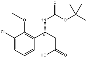 (3R)-3-{[(tert-butoxy)carbonyl]amino}-3-(3-chloro-2-methoxyphenyl)propanoic acid Structure