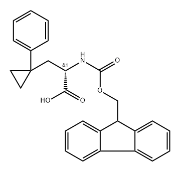 Cyclopropanepropanoic acid, α-[[(9H-fluoren-9-ylmethoxy)carbonyl]amino]-1-phenyl-, (αS)- Structure