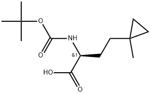 (S)-2-((叔丁氧基羰基)氨基)-4-(1-甲基环丙基)丁酸 结构式