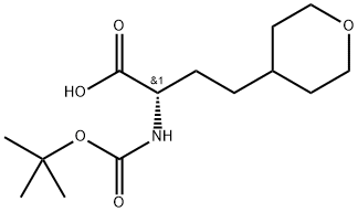 Boc-(R)-2-amino-4-(tetrahydro-2H-pyran-4-yl)butanoic acid Structure