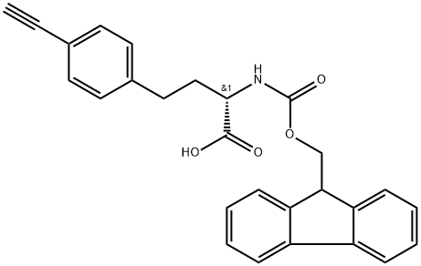 (2S)-4-(4-ethynylphenyl)-2-({[(9H-fluoren-9-yl)methoxy]carbonyl}amino)butanoic acid Struktur