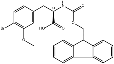 N-Fmoc-4-bromo-3-methoxy-D-phenylalanine,2350290-45-6,结构式