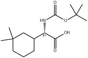 Cyclohexaneacetic acid, α-[[(1,1-dimethylethoxy)carbonyl]amino]-3,3-dimethyl-, (αS)- Structure