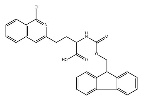 4-(1-chloroisoquinolin-3-yl)-2-({[(9H-fluoren-9-yl)methoxy]carbonyl}amino)butanoic acid 化学構造式