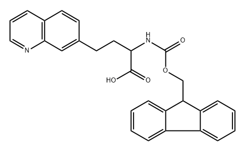 2-({[(9H-fluoren-9-yl)methoxy]carbonyl}amino)-4-(quinolin-7-yl)butanoic acid 化学構造式