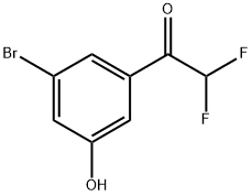 1-(3-Bromo-5-hydroxyphenyl)-2,2-difluoroethanone Struktur