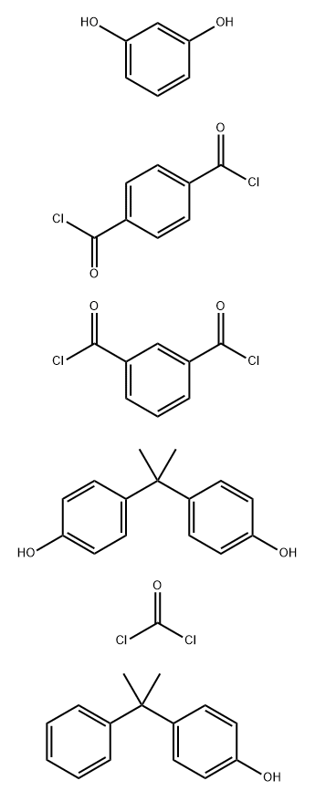 1,3-Benzenedicarbonyl dichloride polymer with 1,4-benzenedicarbonyl dichloride, 1,3-benzenediol, carbonic dichloride and 4,4'-(1-methylethylidene)bisphenol, 4-(1-methyl-1-phenylethyl)phenyl ester,235420-85-6,结构式