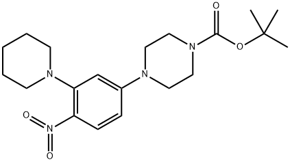 tert-butyl 4-[4-nitro-3-(piperidin-1-yl)phenyl]piperazine-1-carboxylate 结构式