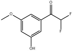 2,2-Difluoro-1-(3-hydroxy-5-methoxyphenyl)ethanone 化学構造式